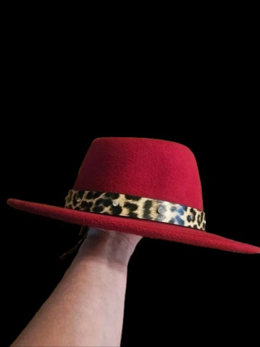 NWOT Juicy Couture Fedora Hat with Leopard Trim and Rhinestones